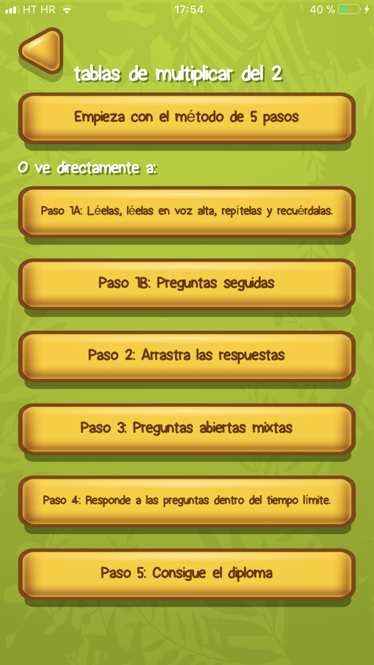 Tablas de multiplicar ejemplo 2